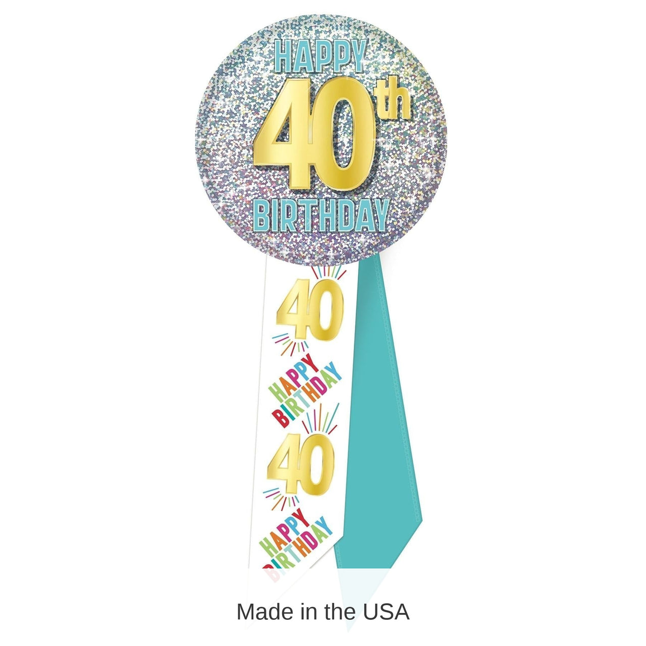 6 Pack Bulk 40th Birthday Rosette