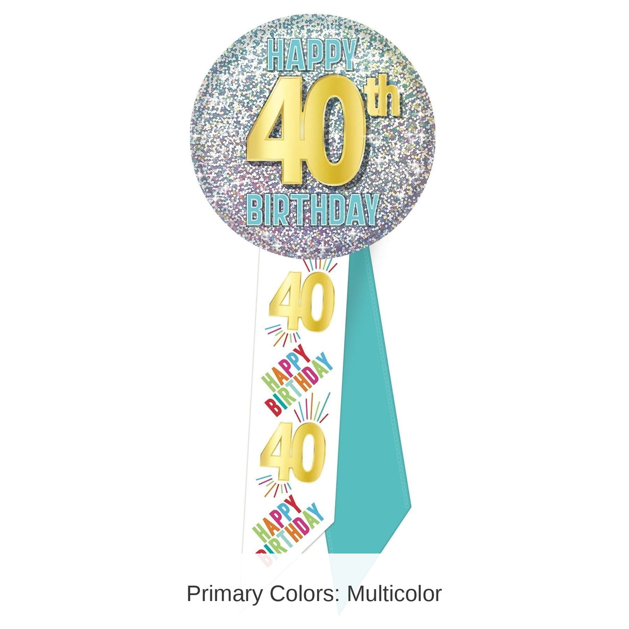 6 Pack Bulk 40th Birthday Rosette