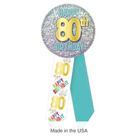 6 Pack Bulk 80th Birthday Rosette