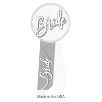6 Pack Bulk Bride Rosette- White and Silver