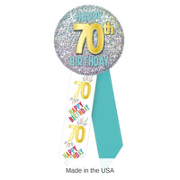 6 Pack Bulk 70th Birthday Rosette