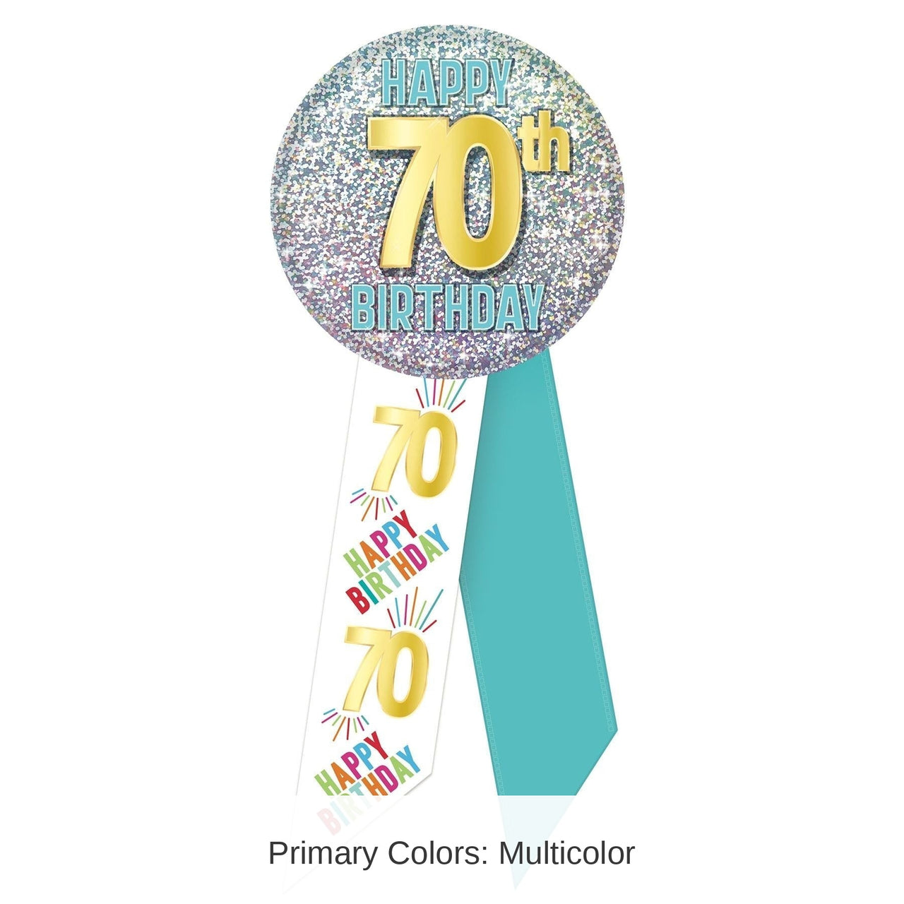 6 Pack Bulk 70th Birthday Rosette