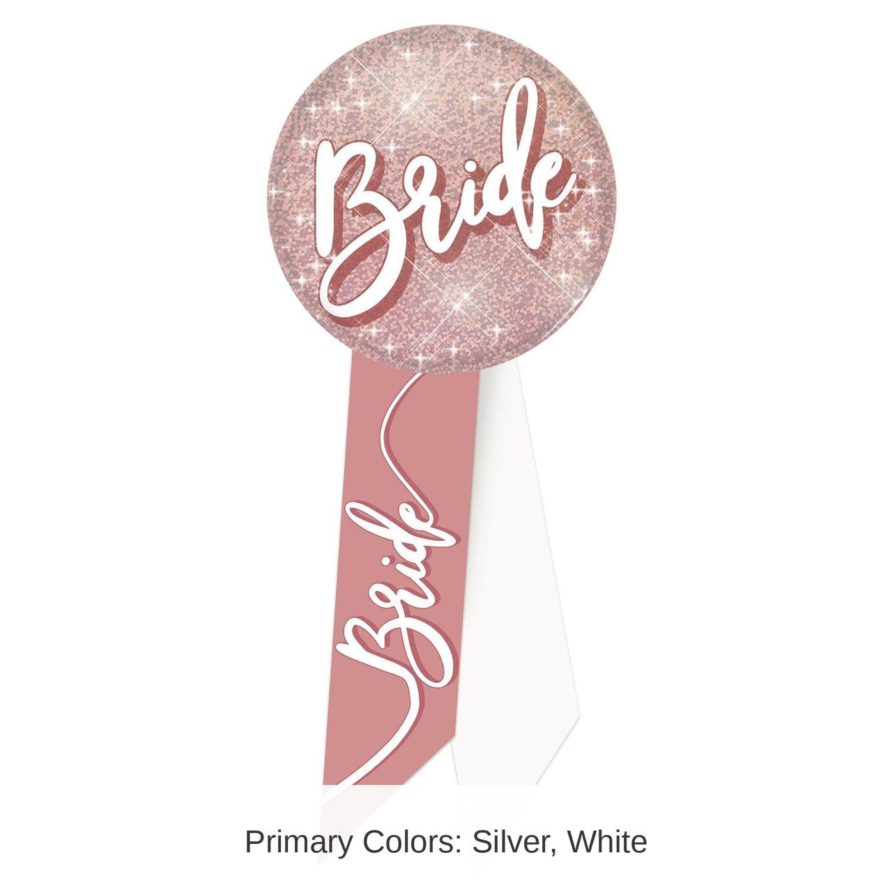 6 Pack Bulk Bride Rosette- Pink and White