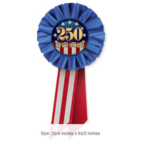 6 Pack Bulk Semiquincentennial Rosette Patriotic Award 3.25 inch x 6.5 inch