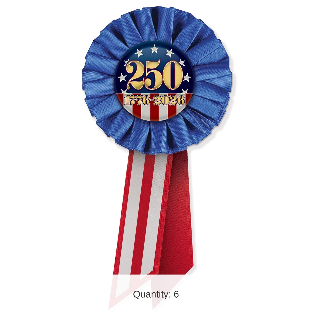 6 Pack Bulk Semiquincentennial Rosette Patriotic Award 3.25 inch x 6.5 inch