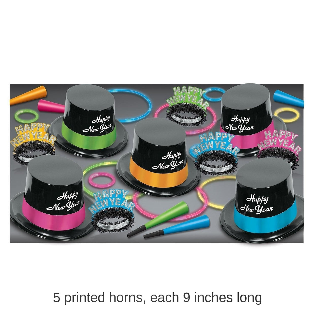 New Year's Eve Neon Glow Party Kit for 10