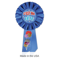 6 Pack Bulk C'est Ma Fete Rosette- Blue