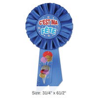 6 Pack Bulk C'est Ma Fete Rosette- Blue