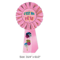 6 Pack Bulk C'est Ma Fete Rosette- Pink
