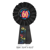 6 Pack Bulk 60th Birthday Rosette- Black