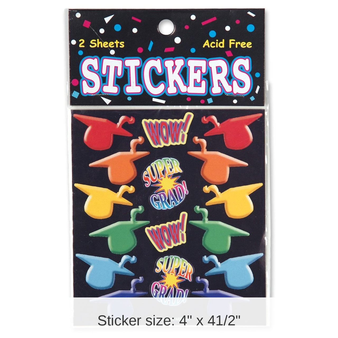 6 Pack Bulk Super Grad Graduation Party Stickers 2 Sheets/Pack