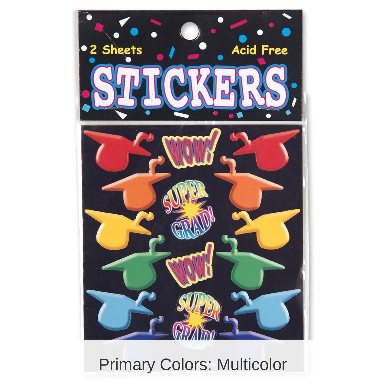 6 Pack Bulk Super Grad Graduation Party Stickers 2 Sheets/Pack