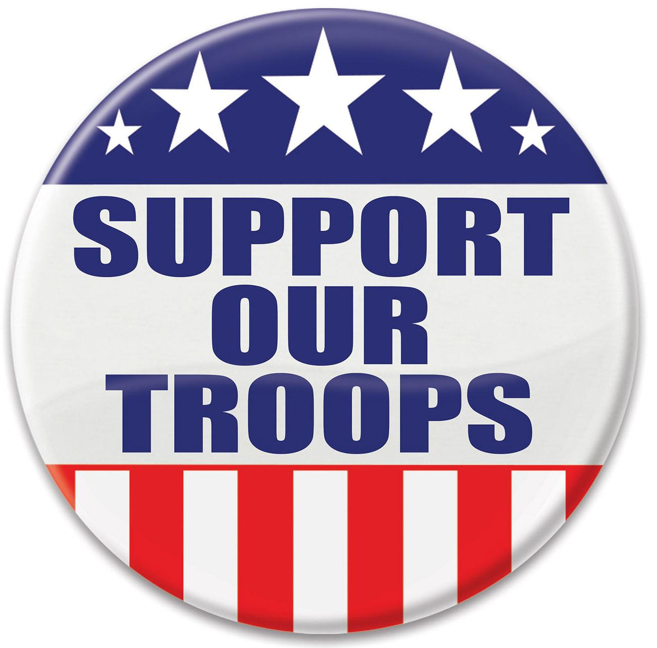Support Our Troops Button Red-White-Blue - Bulk 6 Pack