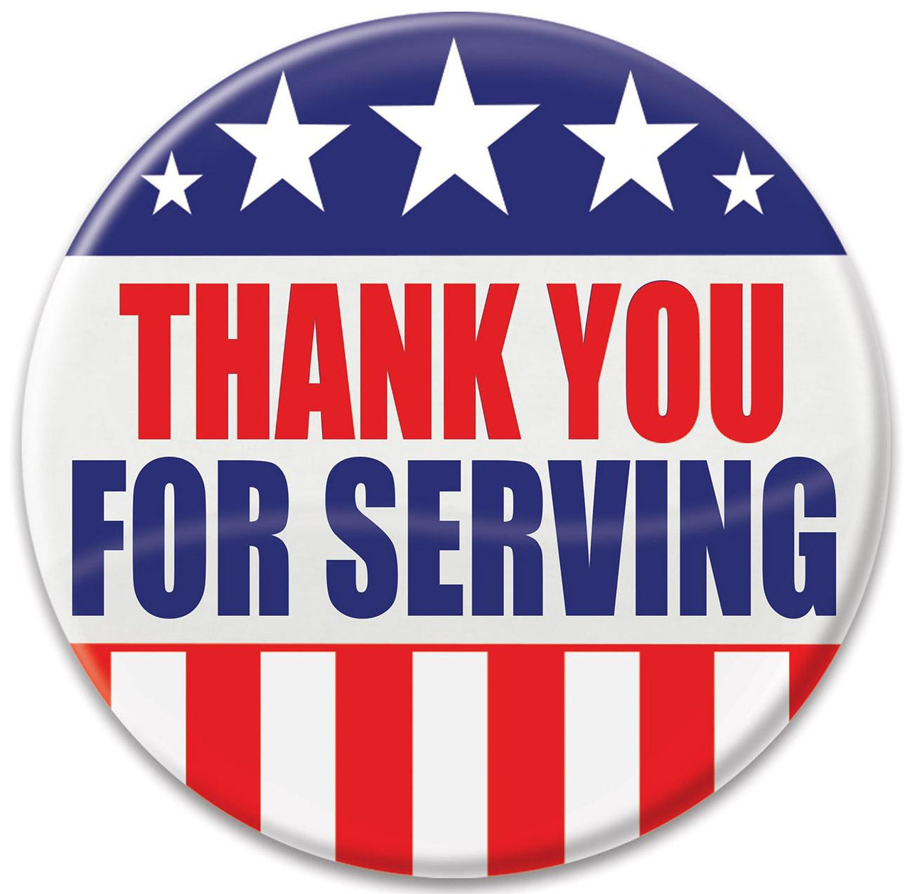 Thank You For Serving Button - Bulk 6 Pack