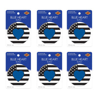 Beistle Blue Heart Button (Case of 6)
