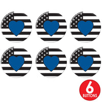 Beistle Blue Heart Button (Case of 6)