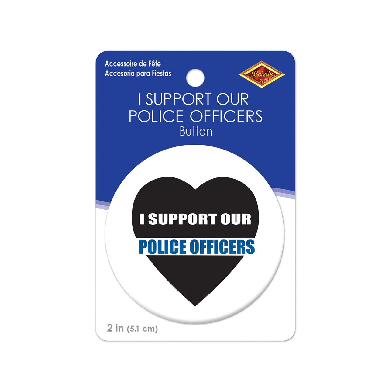 Beistle I Support Our Police Officers Button (Case of 6)
