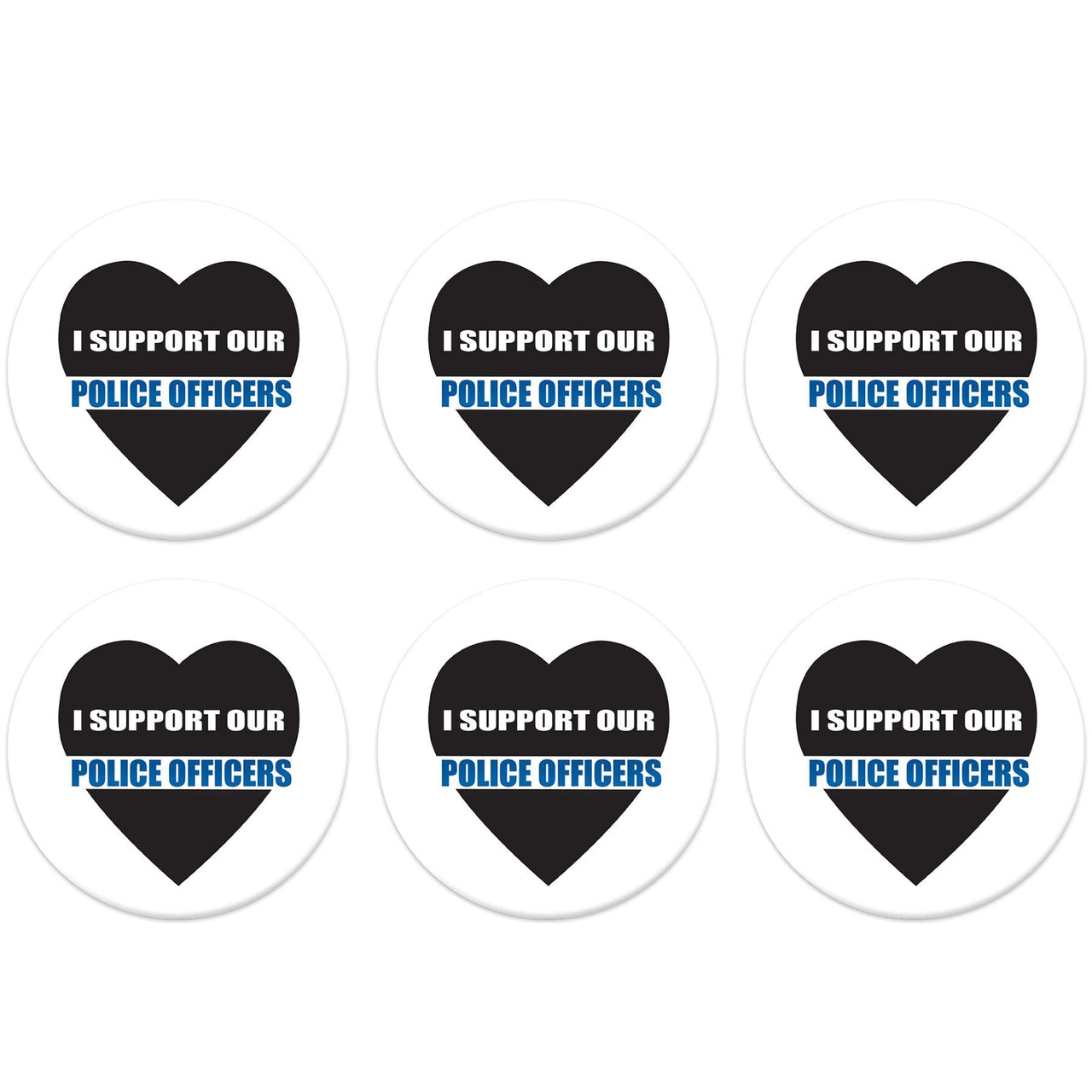 Beistle I Support Our Police Officers Button (Case of 6)