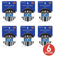 Beistle Back The Blue Button (Case of 6)