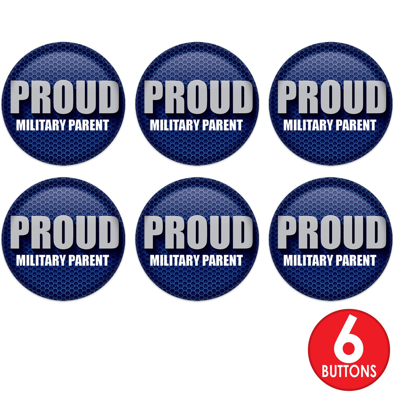 Beistle Proud Military Parent Button (Case of 6)