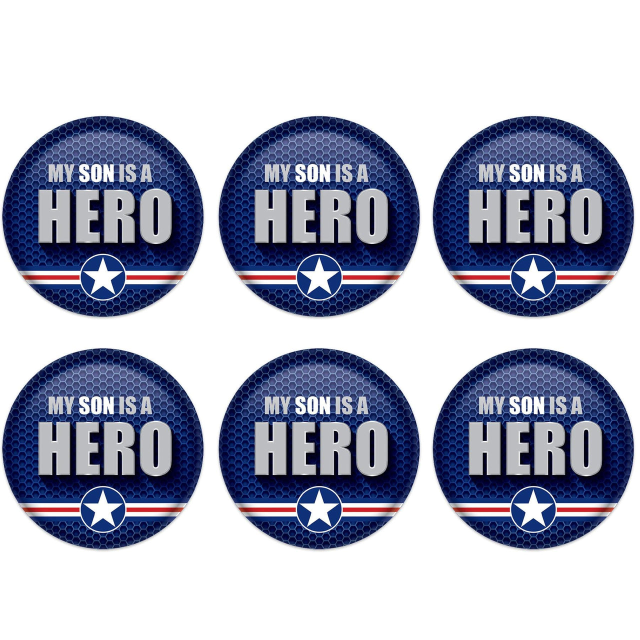 Beistle My Son Is A Hero Button (Case of 6)