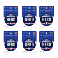 Beistle My Daughter Is A Hero Button (Case of 6)