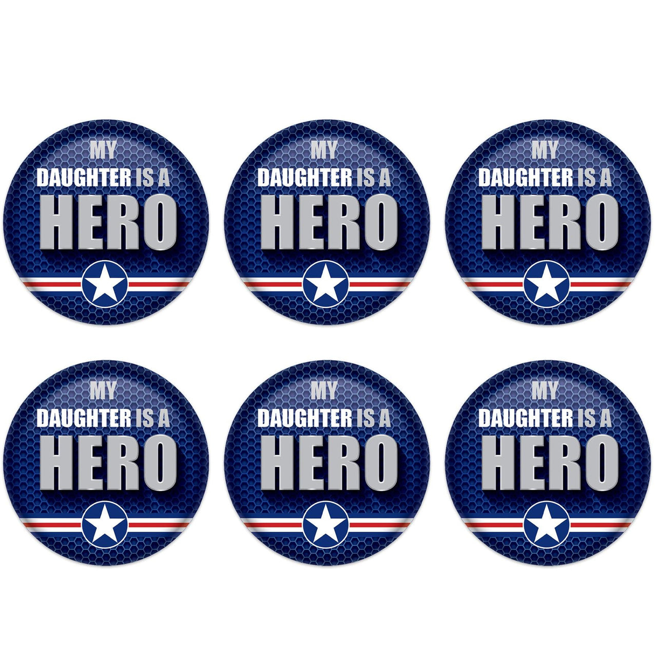 Beistle My Daughter Is A Hero Button (Case of 6)