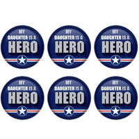 Beistle My Daughter Is A Hero Button (Case of 6)