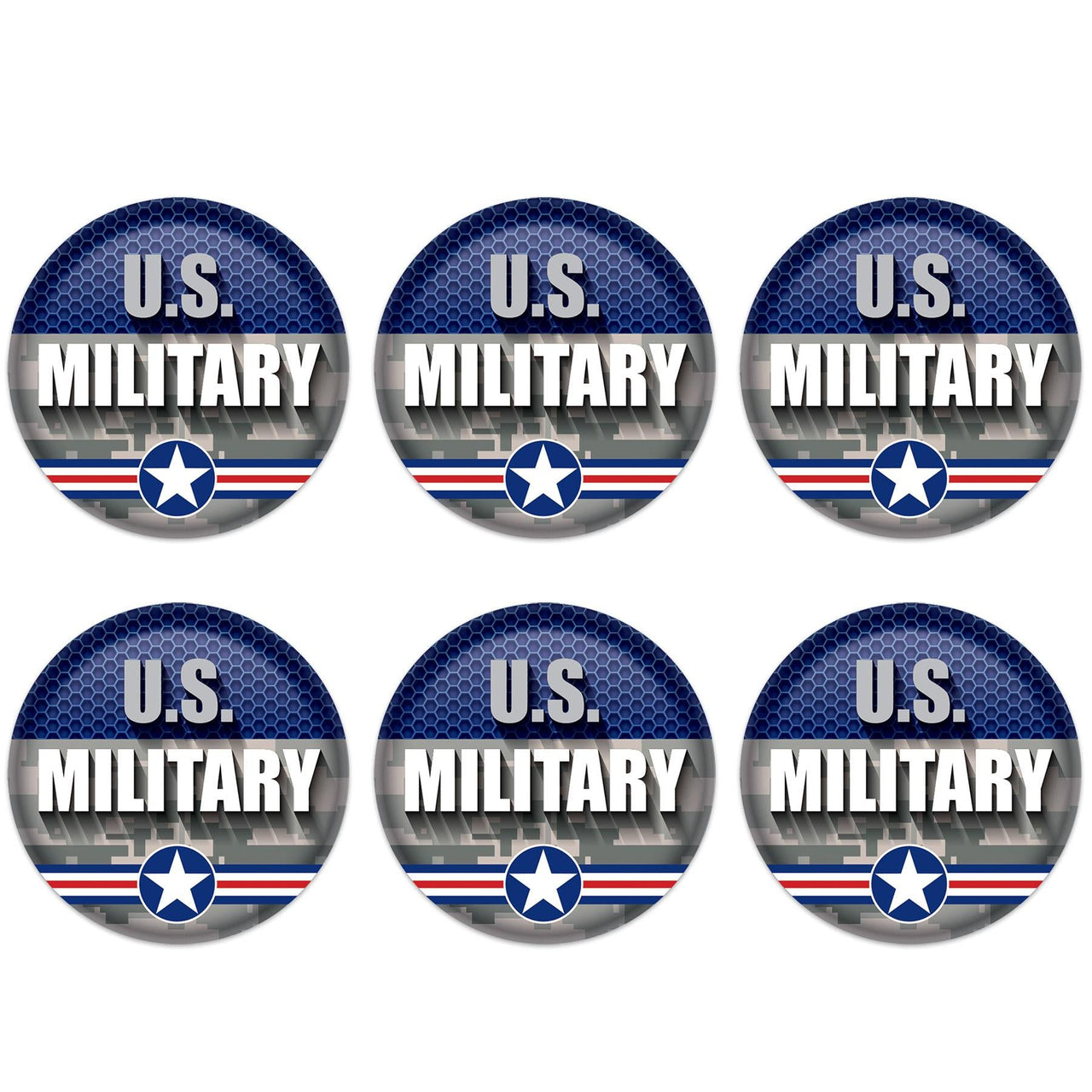 Beistle U S Military Button (Case of 6)