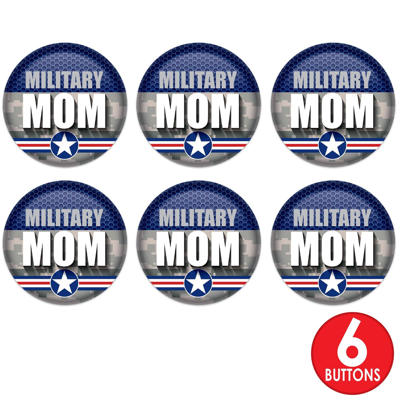Beistle Military Mom Button (Case of 6)
