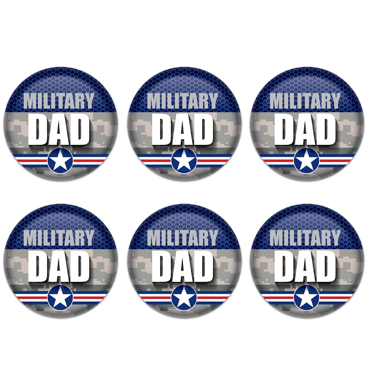 Beistle Military Dad Button (Case of 6)
