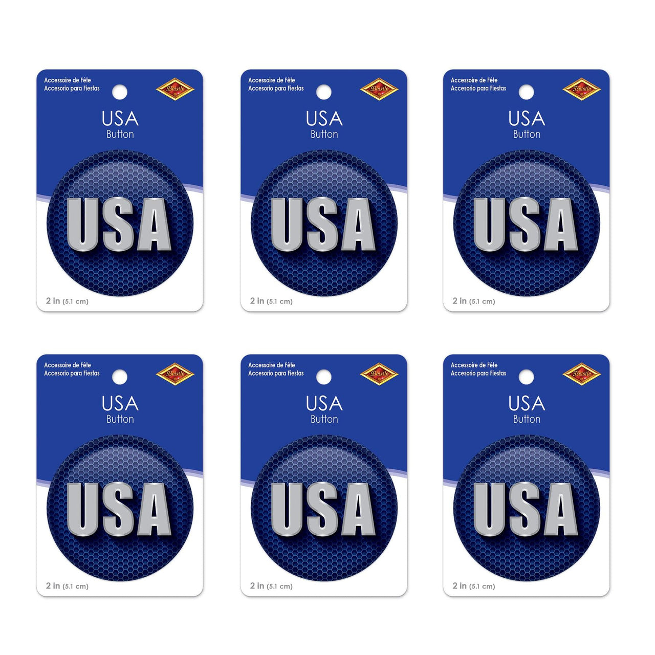 Beistle USA Button (Case of 6)