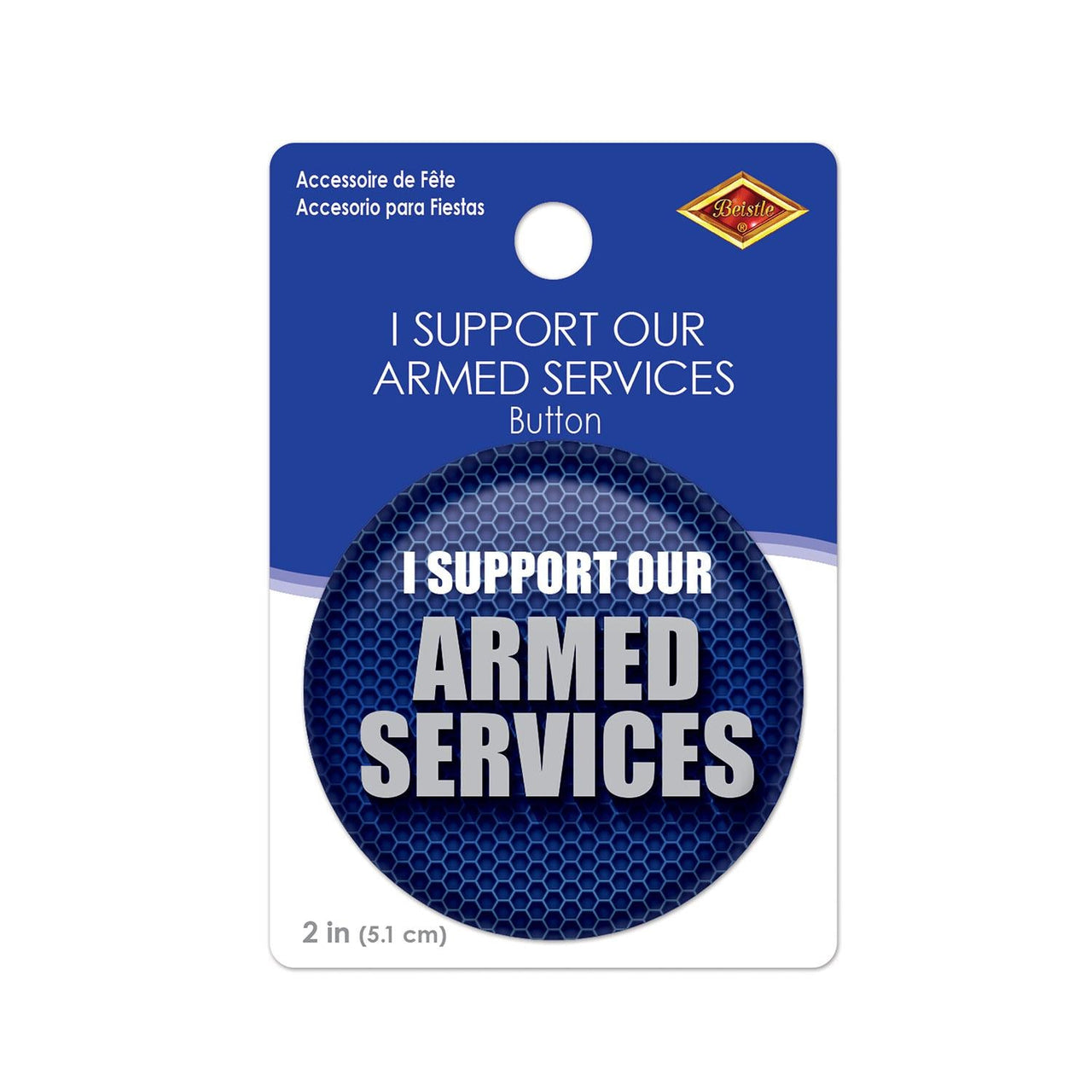 Beistle I Support Our Armed Services Button (Case of 6)