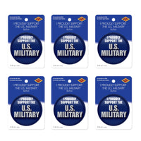Beistle I Proudly Support U S Military Button (Case of 6)