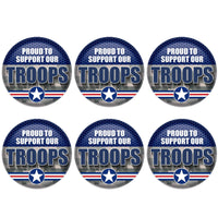 Beistle Proud To Support Our Troops Button (Case of 6)