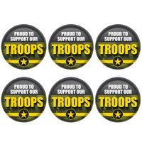 Beistle Proud To Support Our Troops Button (Case of 6)