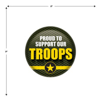 Beistle Proud To Support Our Troops Button (Case of 6)