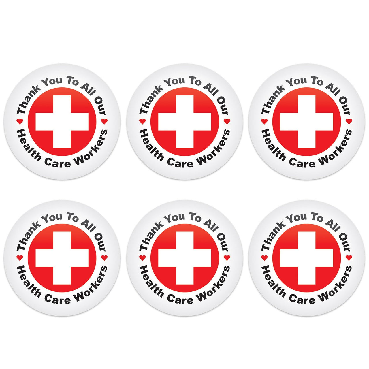 Beistle TY To All Our Health Care Workers Button (Case of 6)