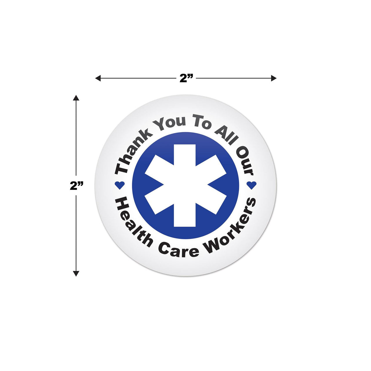Beistle TY To All Our Health Care Workers Button (Case of 6)