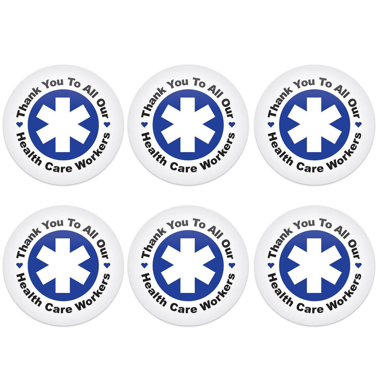 Beistle TY To All Our Health Care Workers Button (Case of 6)