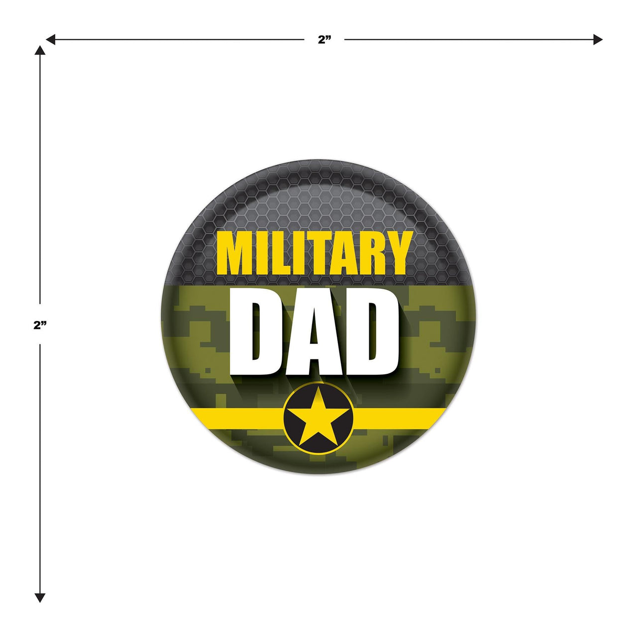Beistle Military Dad Button (Case of 6)