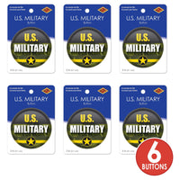 Beistle U.S. Military Button (Case of 6)
