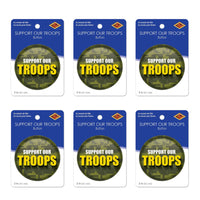 Beistle Support Our Troops Button (Case of 6)