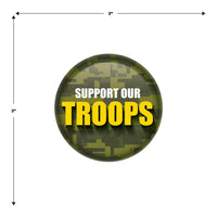 Beistle Support Our Troops Button (Case of 6)