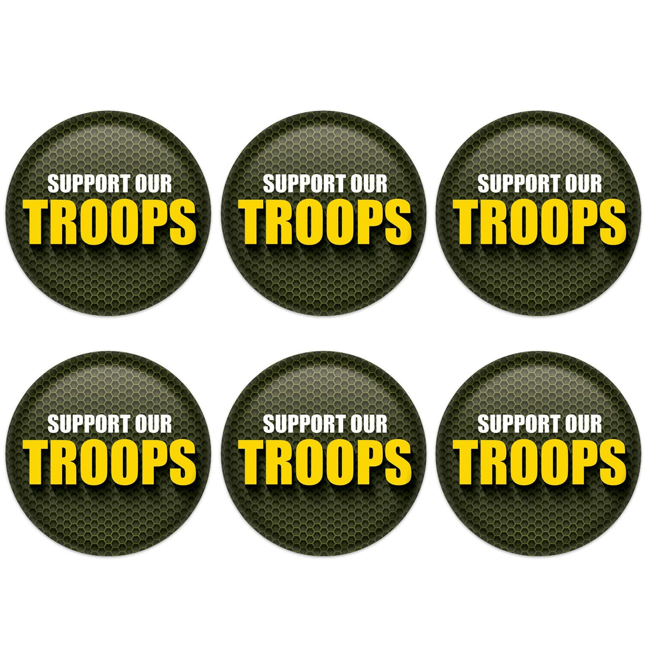 Beistle Support Our Troops Button (Case of 6)