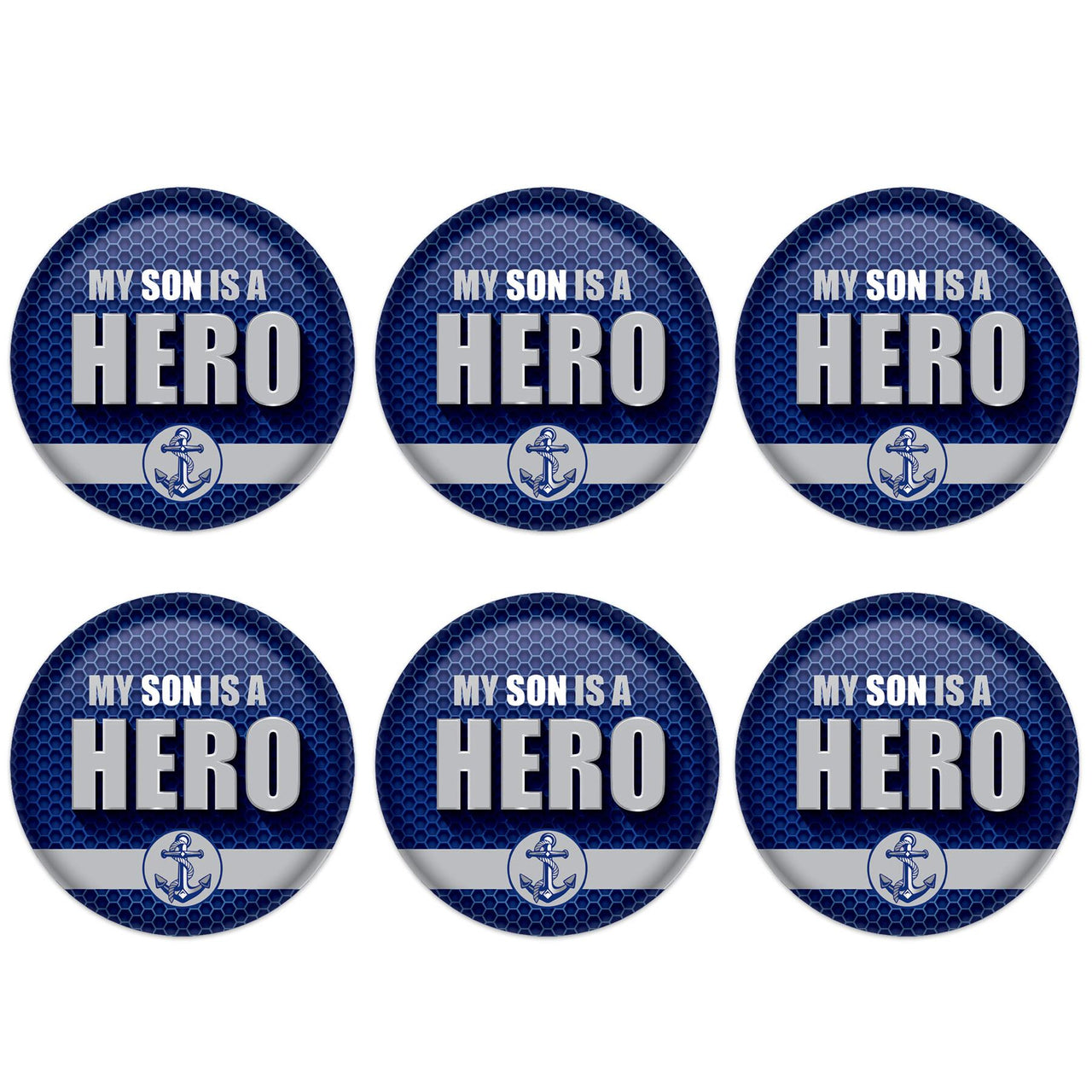 Beistle My Son Is A Hero Button (Case of 6)