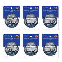 Beistle Support Our Troops Button (Case of 6)