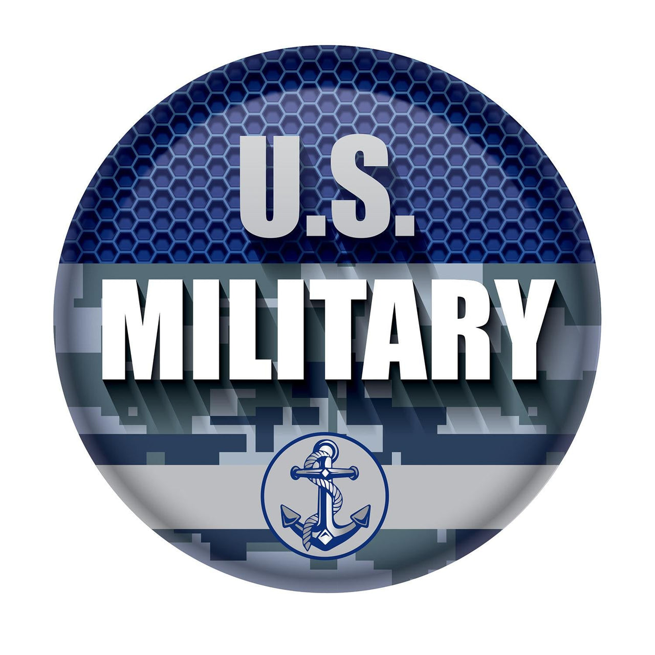 U.S. Military Button- Navy - Bulk 6 Pack