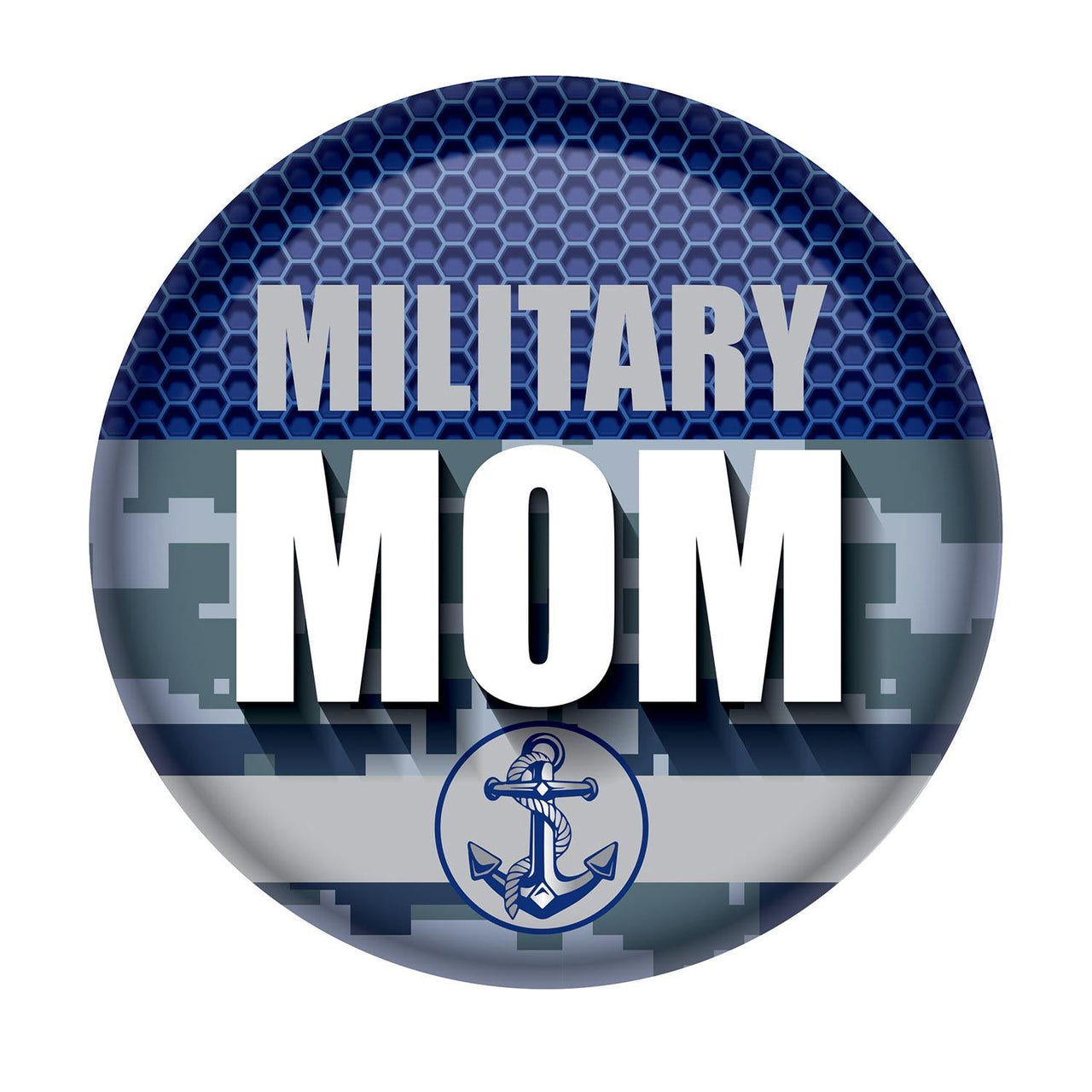 Military Mom Button- Navy - Bulk 6 Pack
