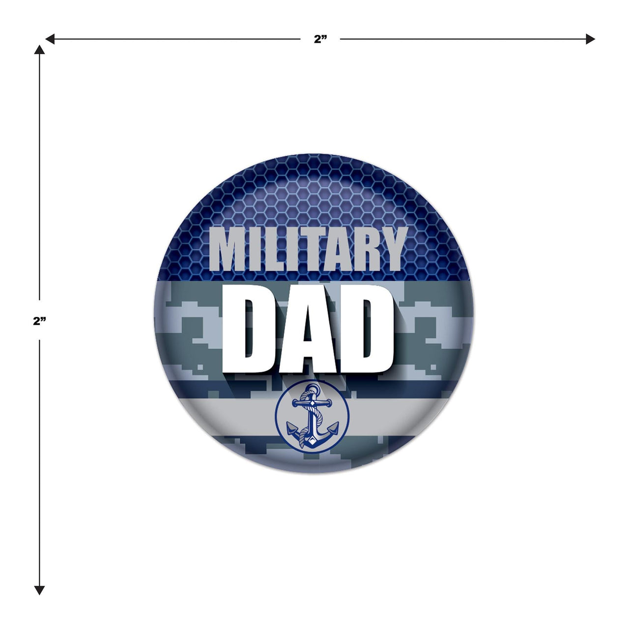 Beistle Military Dad Button (Case of 6)